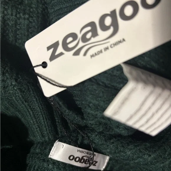 Zeagoo Deep Green Button-Up Cardigan - Picture 3 of 3